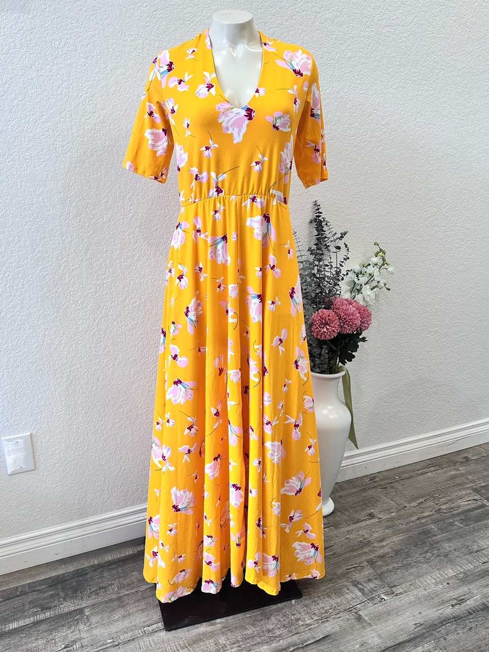 Agnes &Dora Essential Maxi Dress Baby Suede Falling Iris Gold
